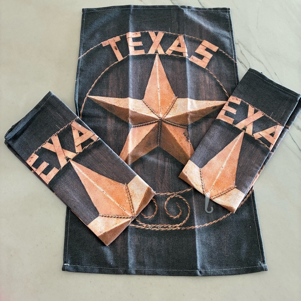 🆕 : YEE HAW! Texas Star Kitchen Towel Set (3)
